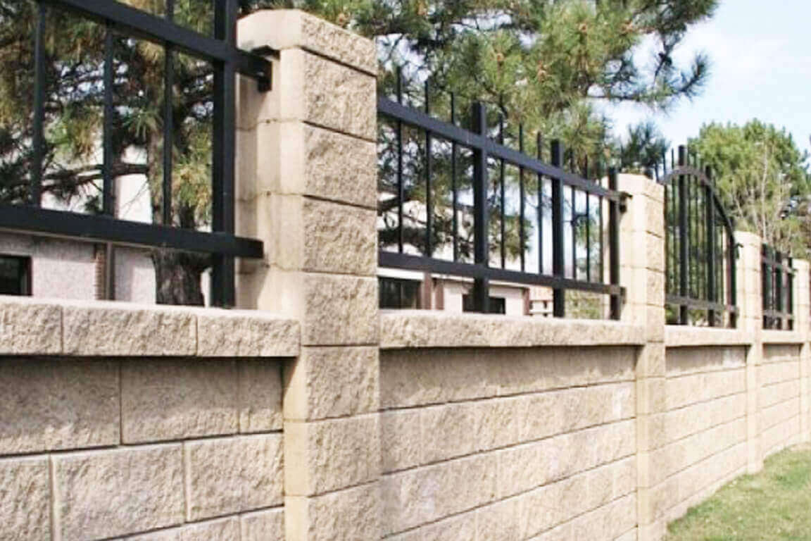 Block walls and security fencing